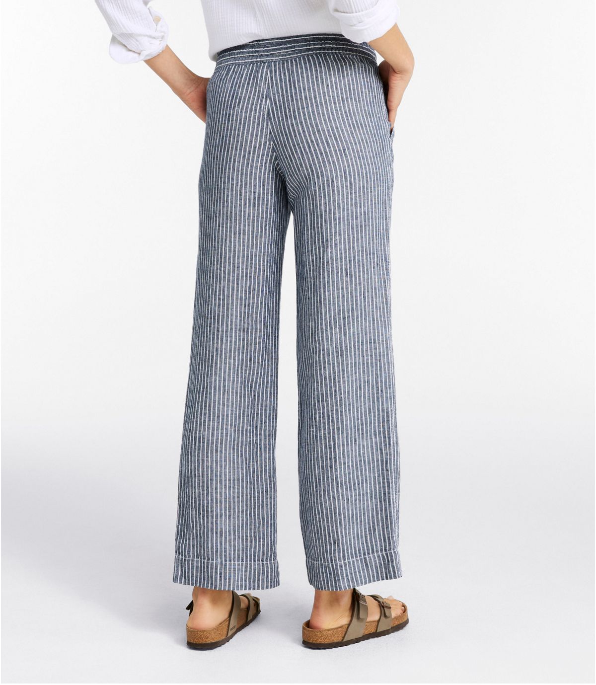 Women's Premium Washable Linen Pull-On Pants, Stripe - US 2610