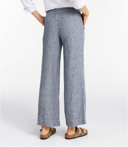 Women's Premium Washable Linen Pull-On Pants, Stripe - US 2610