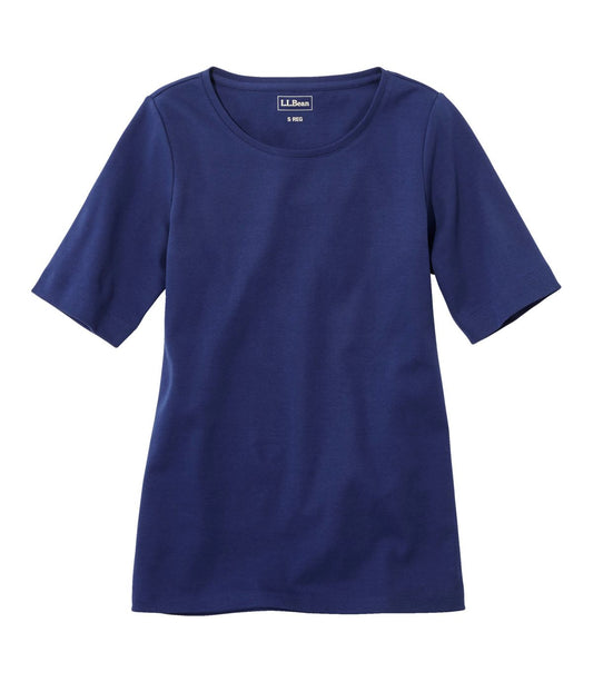 Women's L.L.Bean Jewelneck Tee, Elbow-Sleeve - US 5717