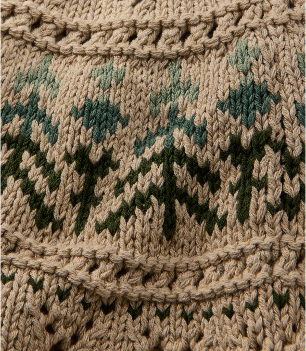 Women's Signature Cotton Fisherman Sweater, Short Cardigan Fair Isle - US 8825