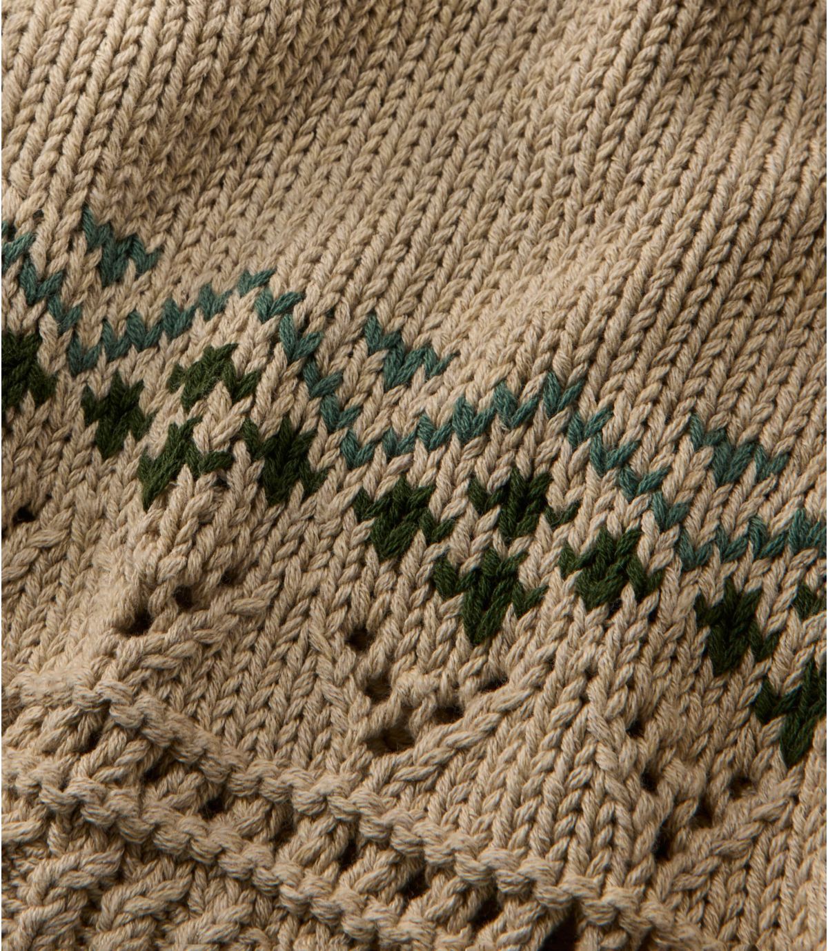 Women's Signature Cotton Fisherman Sweater, Short Cardigan Fair Isle - US 4552