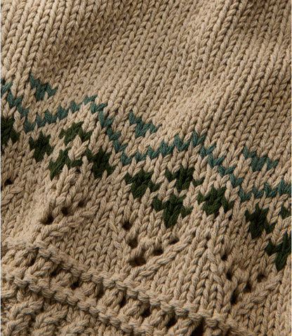 Women's Signature Cotton Fisherman Sweater, Short Cardigan Fair Isle - US 4552