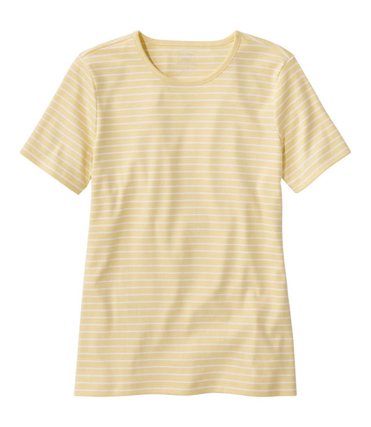 Women's Pima Cotton Tee, Short-Sleeve Crewneck Stripe - US 7799