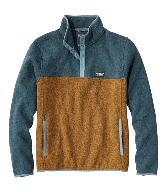 Men's L.L.Bean Sweater Fleece Pullover, Colorblock - US 7954