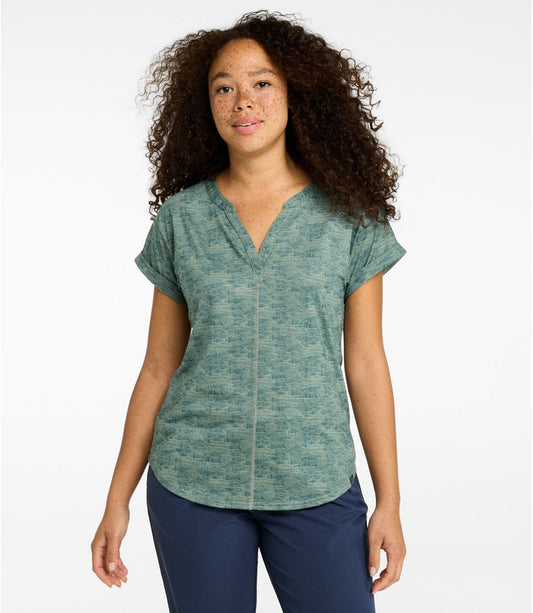 Women's Streamside Tee, Short-Sleeve Splitneck Print - US 1571