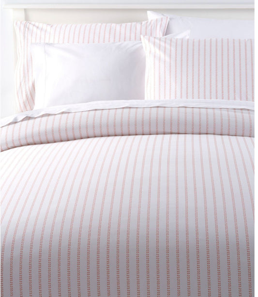 Sunwashed Percale Comforter Cover, Stripe Leaf - US 3628
