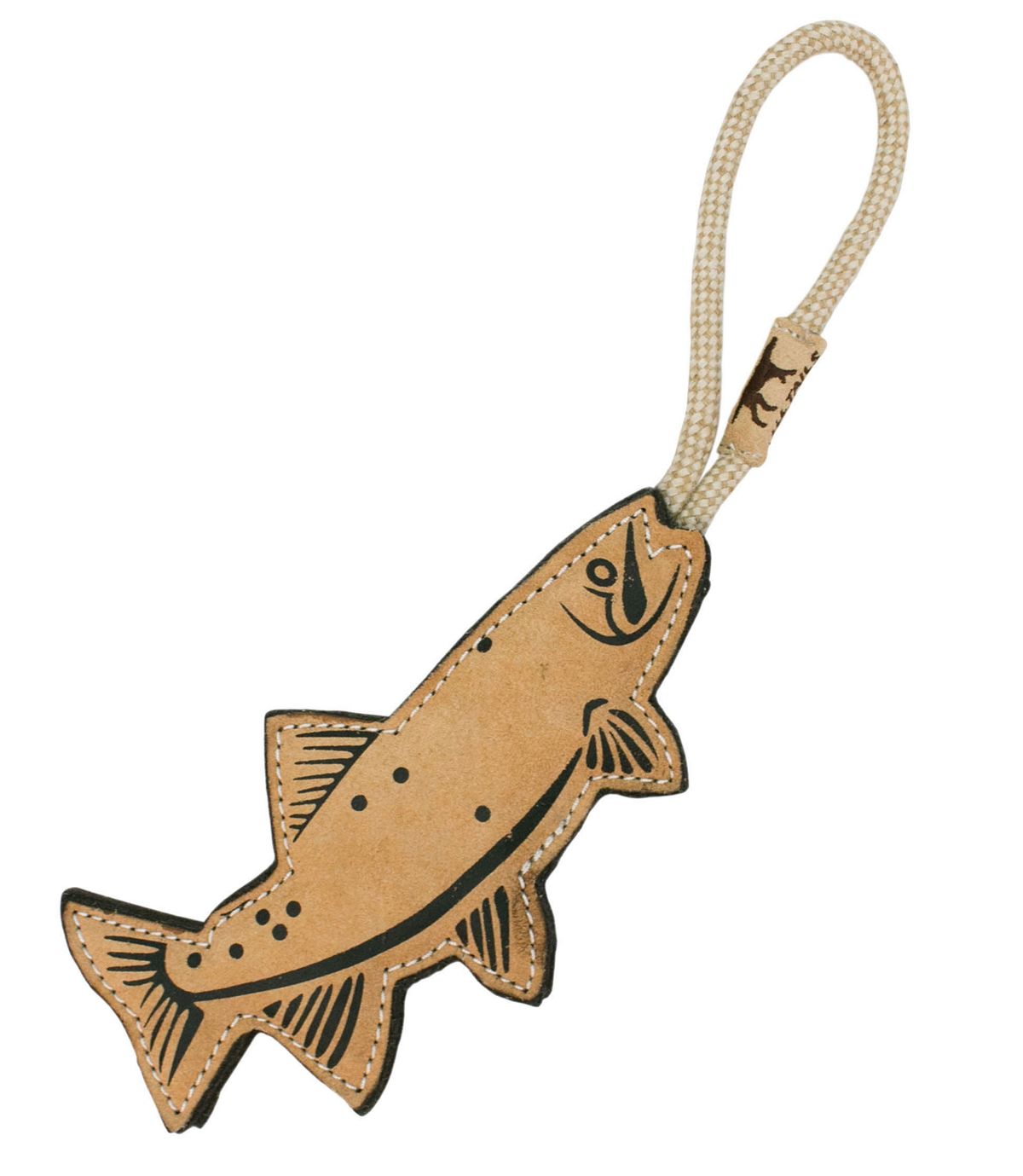 Natural Leather and Wool Fish Dog Tug Toy - US 8100