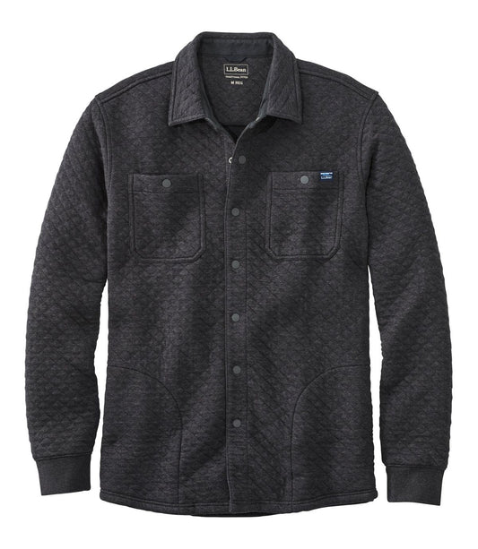 Men's Quilted Sweatshirts, Snap Overshirt - US 9842