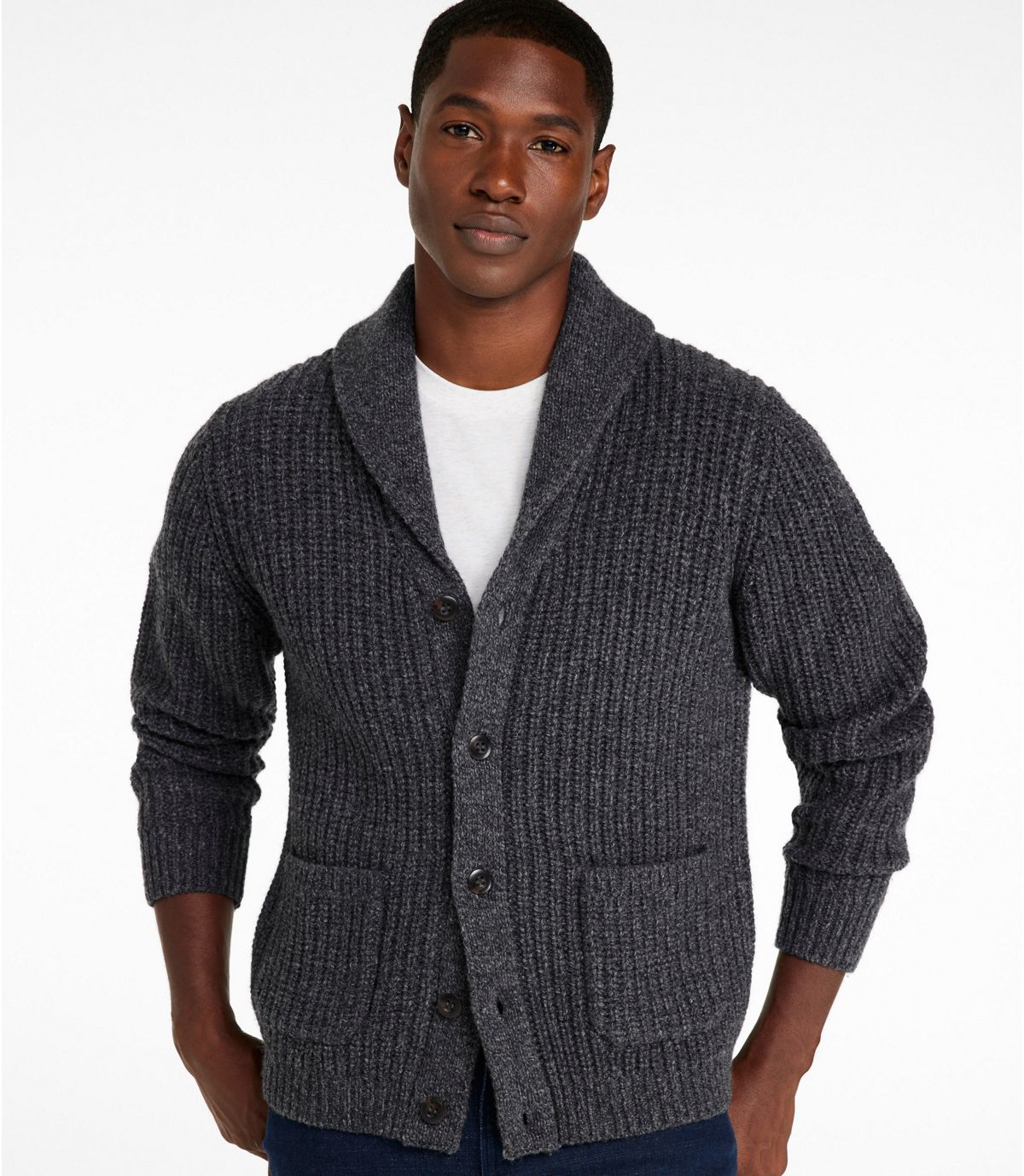 Men's L.L.Bean Classic Ragg Wool Sweater, Cardigan - US 6156