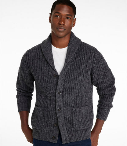 Men's L.L.Bean Classic Ragg Wool Sweater, Cardigan - US 6156
