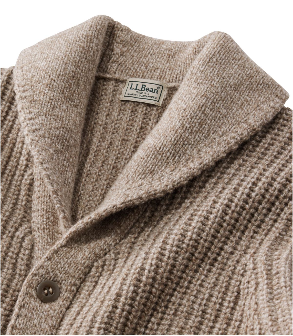 Men's L.L.Bean Classic Ragg Wool Sweater, Cardigan - US 6156