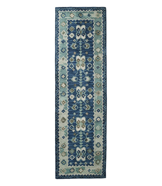 Double Border Wool Hooked Runner - US 6334