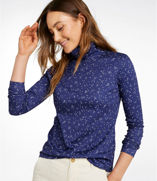 Women's Pima Cotton Turtleneck, Long-Sleeve Print - US 3236