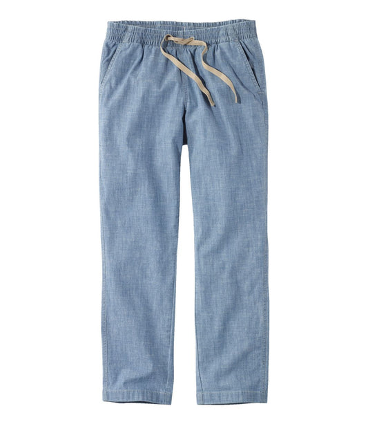 Women's Lakewashed Pull-On Chinos, Mid-Rise Chambray Ankle Pants - US 2434