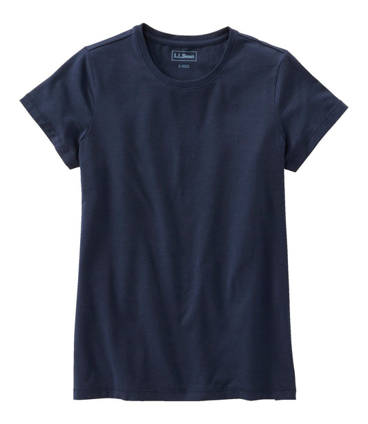 Women's Soft Stretch Supima-Blend Tee, Crewneck Short-Sleeve - US 2433