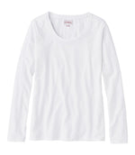 Women's Soft Stretch Supima-Blend Tee, Scoopneck Long-Sleeve - US 8617