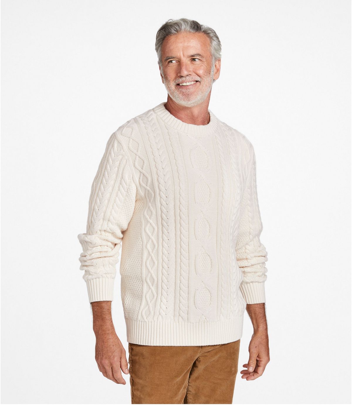Men's Bean's Heritage Soft Cotton Fisherman Sweater, Crewneck - US 9064