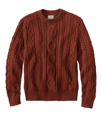 Men's Bean's Heritage Soft Cotton Fisherman Sweater, Crewneck - US 9064