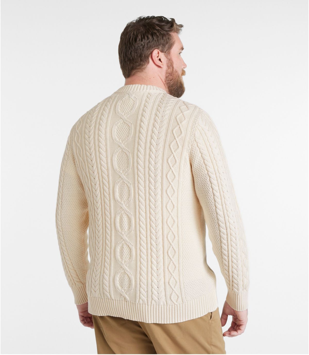 Men's Bean's Heritage Soft Cotton Fisherman Sweater, Crewneck - US 9064