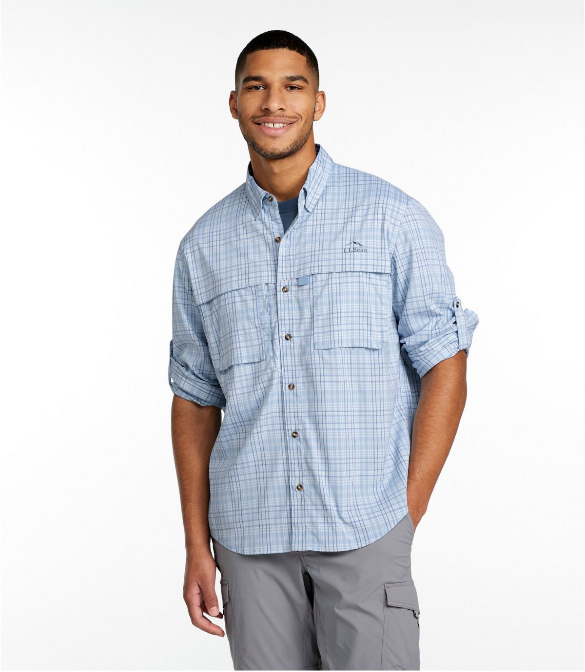 Men's Tropicwear Shirt, Plaid Long-Sleeve - US 3378