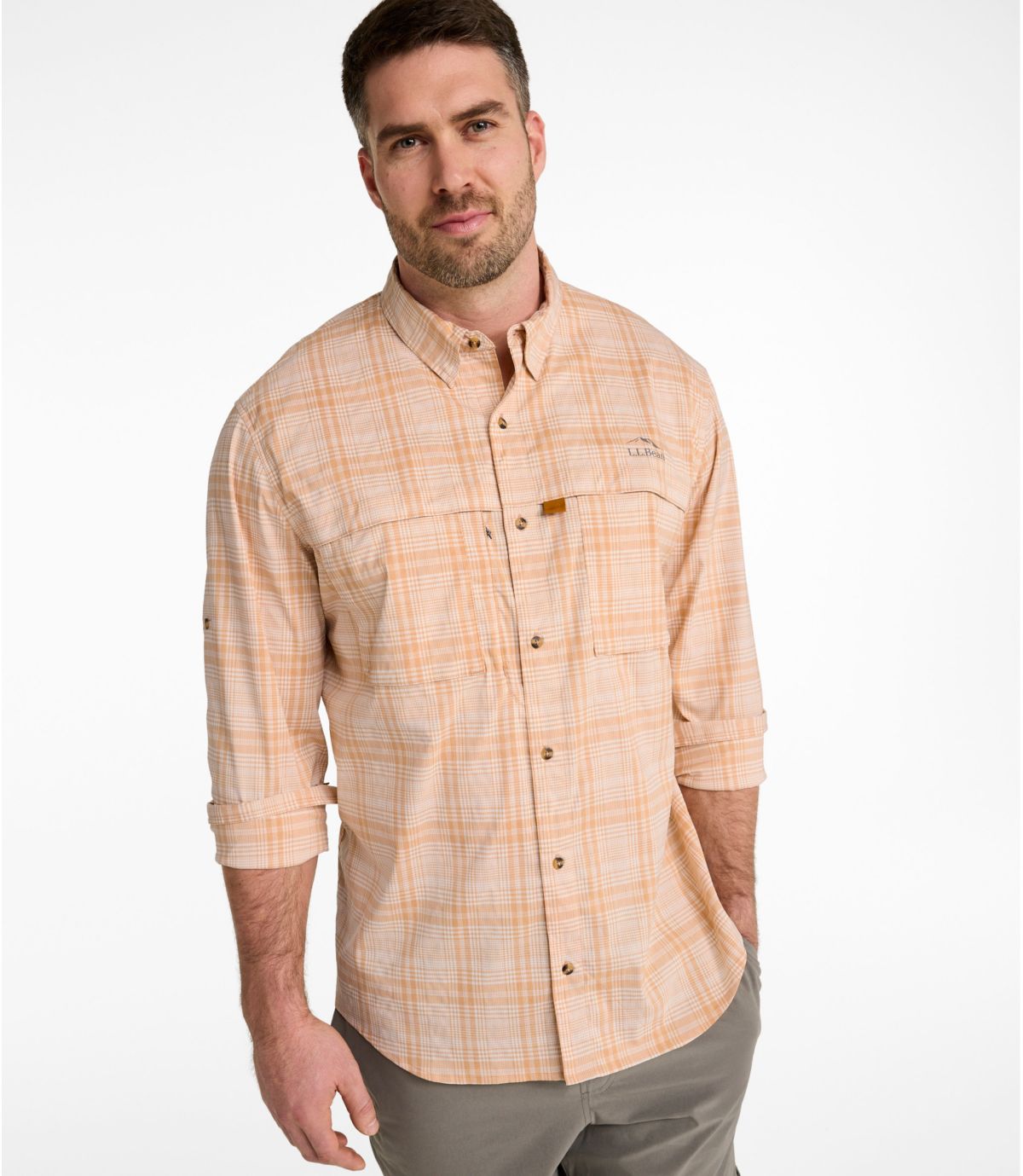 Men's Tropicwear Shirt, Plaid Long-Sleeve - US 3378
