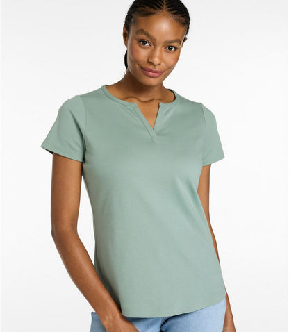 Women's L.L.Bean Tee, Short-Sleeve Notch-Neck - US 3797