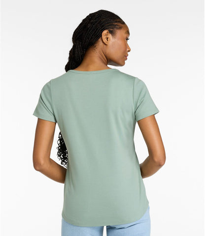 Women's L.L.Bean Tee, Short-Sleeve Notch-Neck - US 3797