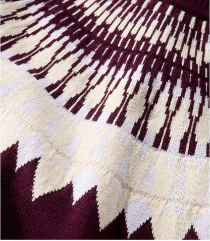 Women's Cotton/Cashmere Sweater, Turtleneck Fair Isle - US 4833