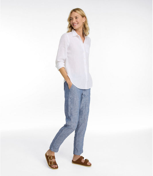 Women's Premium Linen Pull-On Ankle Pants, Mid-Rise Tapered-Leg - US 1539