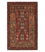 Double Border Wool Hooked Rug, Sienna Multi - US 9453
