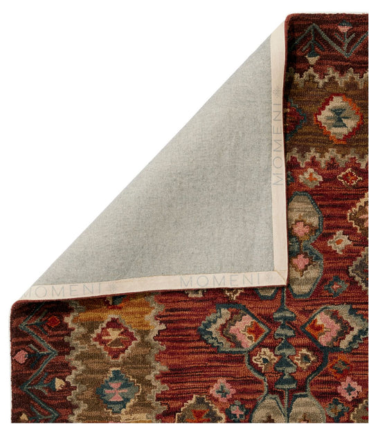 Double Border Wool Hooked Rug, Sienna Multi - US 9453