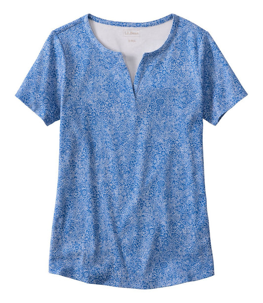 Women's L.L.Bean Tee, Short-Sleeve Notch-Neck Print - US 4725