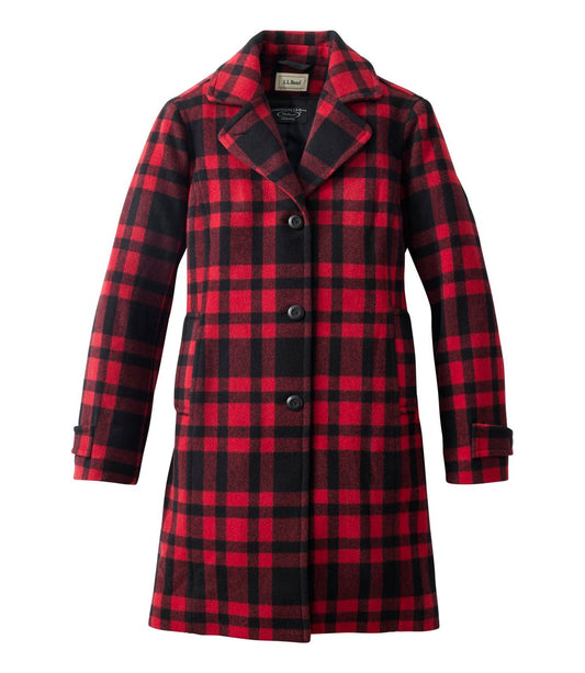 Women's Classic Lambswool Polo Coat, Three-Quarter, Pattern - US 9809