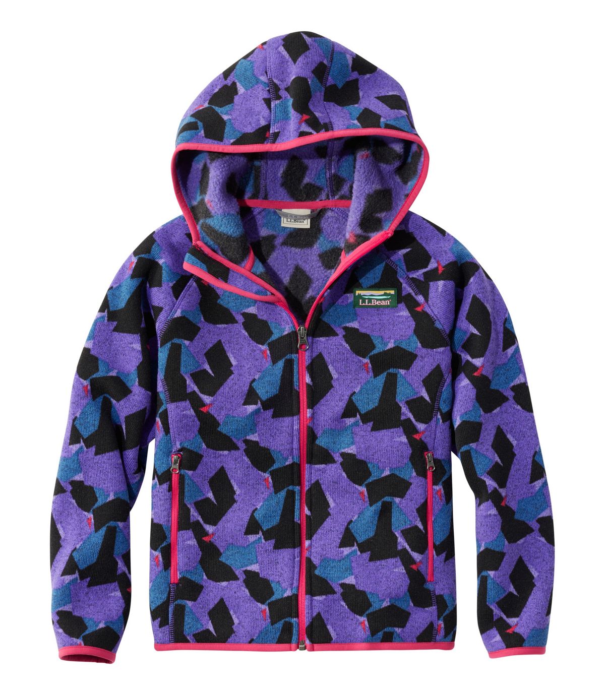 Kids' L.L.Bean Sweater Fleece, Hooded Print - US 1003