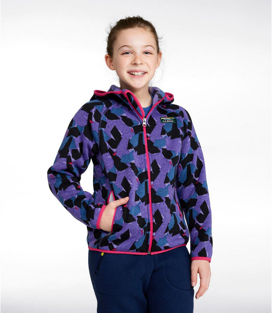 Kids' L.L.Bean Sweater Fleece, Hooded Print - US 0661
