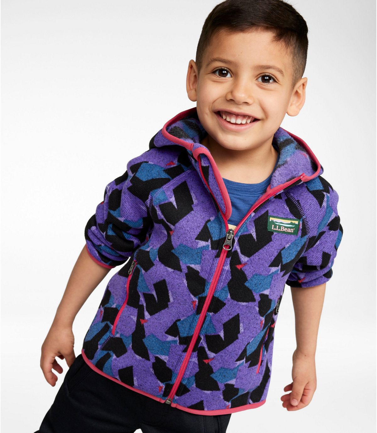 Kids' L.L.Bean Sweater Fleece, Hooded Print - US 1003