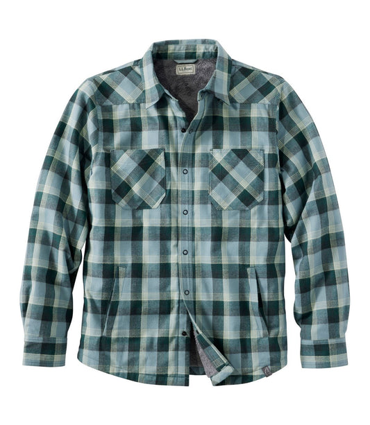 Men's Katahdin Performance Flannel Shirt-Jacket, Hi-Pile Fleece-Lined Plaid - US 6529