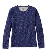 Women's Pima Cotton Tee, Long-Sleeve Crewneck Print - US 3178
