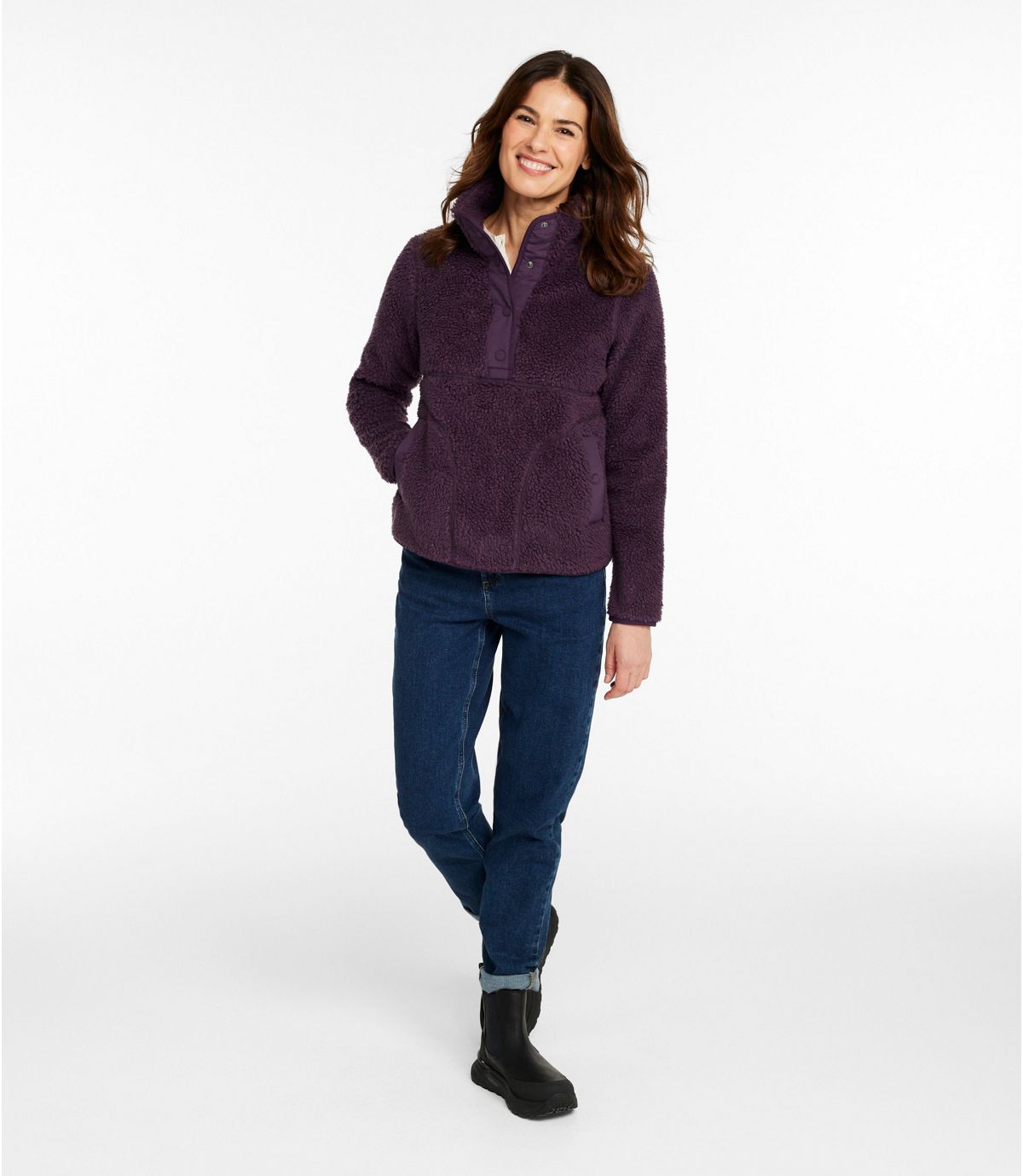 Women's Bean's Sherpa Fleece Pullover - US 2862