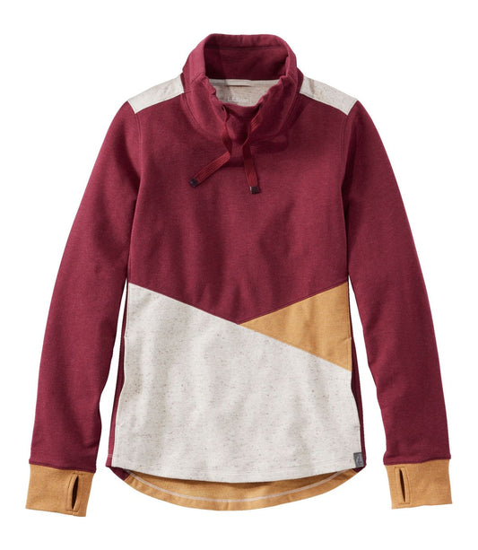 Women's L.L.Bean Cozy Mixed-Knit Pullover, Colorblock - US 5679