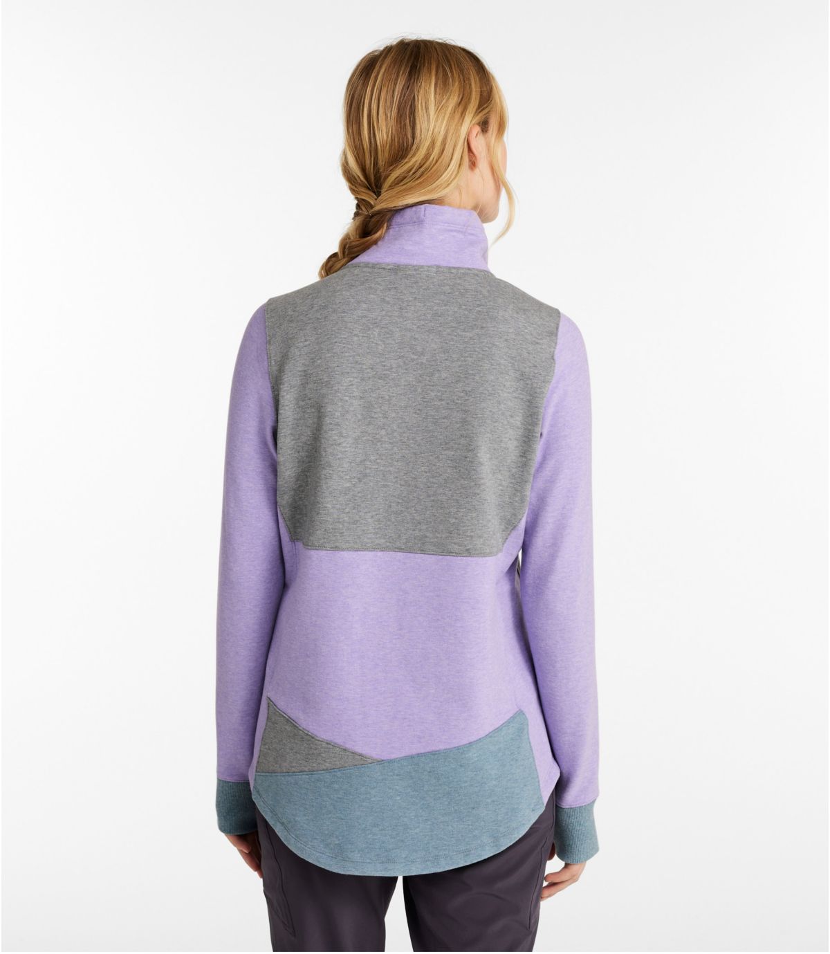 Women's L.L.Bean Cozy Mixed-Knit Pullover, Colorblock - US 7040