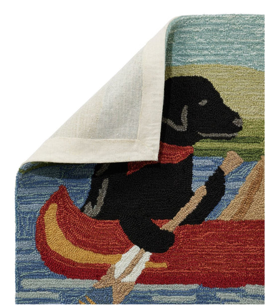 Indoor/Outdoor Vacationland Rug, Dog Canoe - US 5401