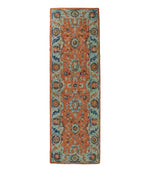 Single Border Terracotta Wool Tufted Runner - US 2687
