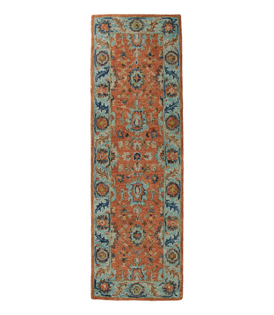 Single Border Terracotta Wool Tufted Runner - US 2687
