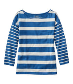 Women's Heritage Mariner Top, Boatneck Three-Quarter-Sleeve Blocked Stripe - US 3224