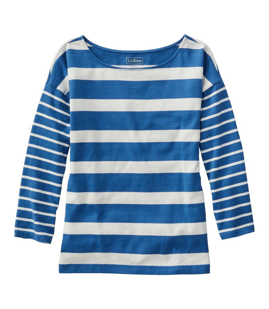 Women's Heritage Mariner Top, Boatneck Three-Quarter-Sleeve Blocked Stripe - US 3224