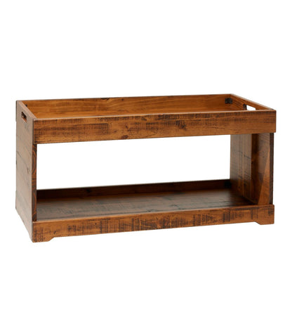 Rustic Wooden Two Tier Boot Tray - US 3648