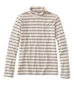 Women's Soft Stretch Supima-Blend Tee, Turtleneck Stripe - US 9734