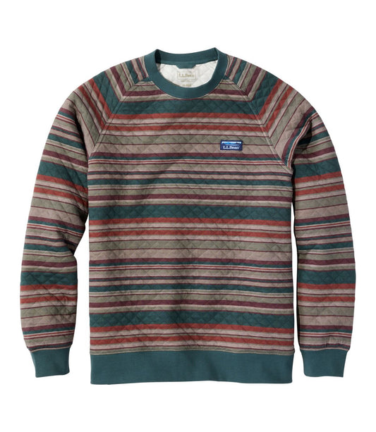 Men's Quilted Sweatshirt, Crewneck, Stripe - US 7984