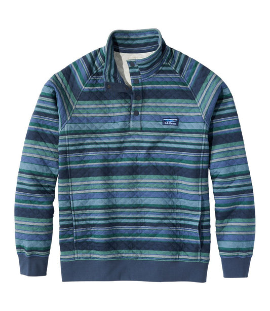 Men's Quilted Sweatshirt, Mockneck, Stripe - US 4354